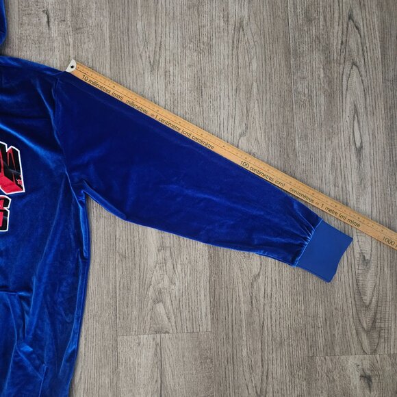 Death Row Records Blue Velour Logo Hoodie Pullover – Unisex Large - Picture 8 of 10